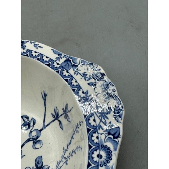 Antique midway decor Alfred Meakin England Blue & White Floral Soup Bowl READ - Picture 8 of 8